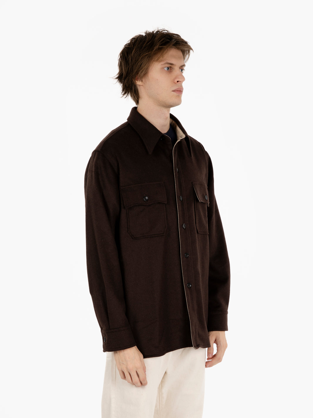 Overshirt Cpo2.0 in lana marrone