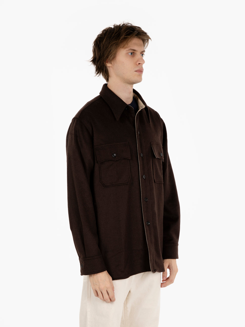 Overshirt Cpo2.0 in lana marrone