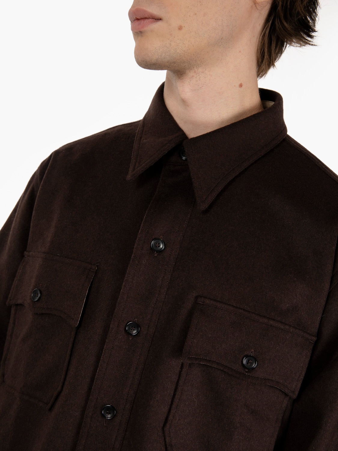 Overshirt Cpo2.0 in lana marrone