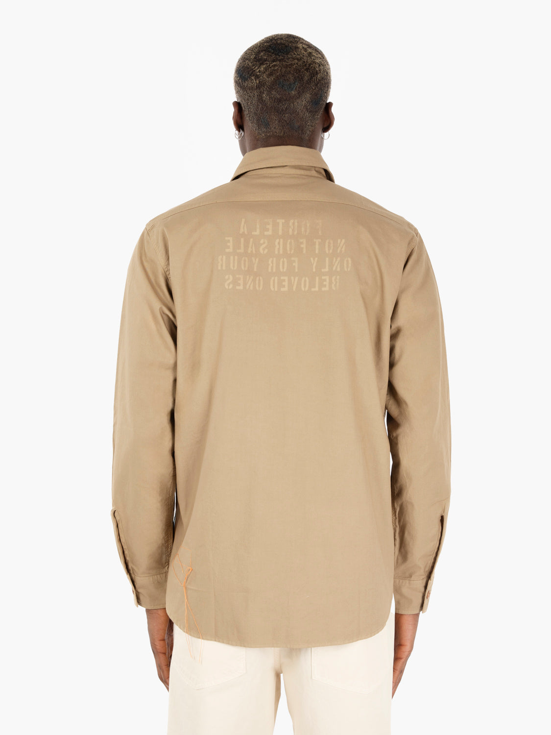 Overshirt with front pockets beige