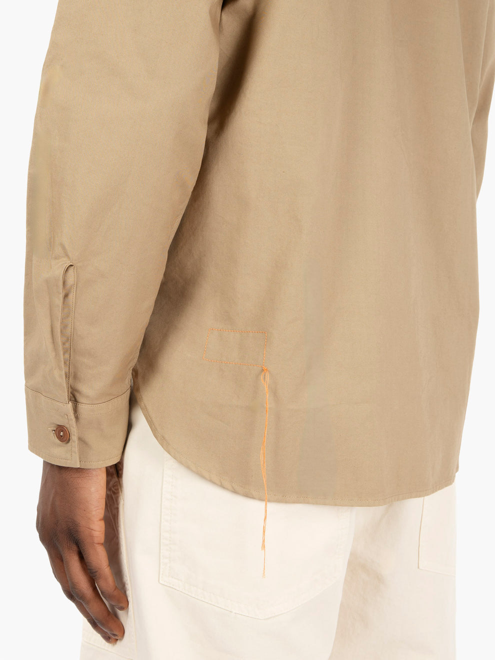 Overshirt with front pockets beige