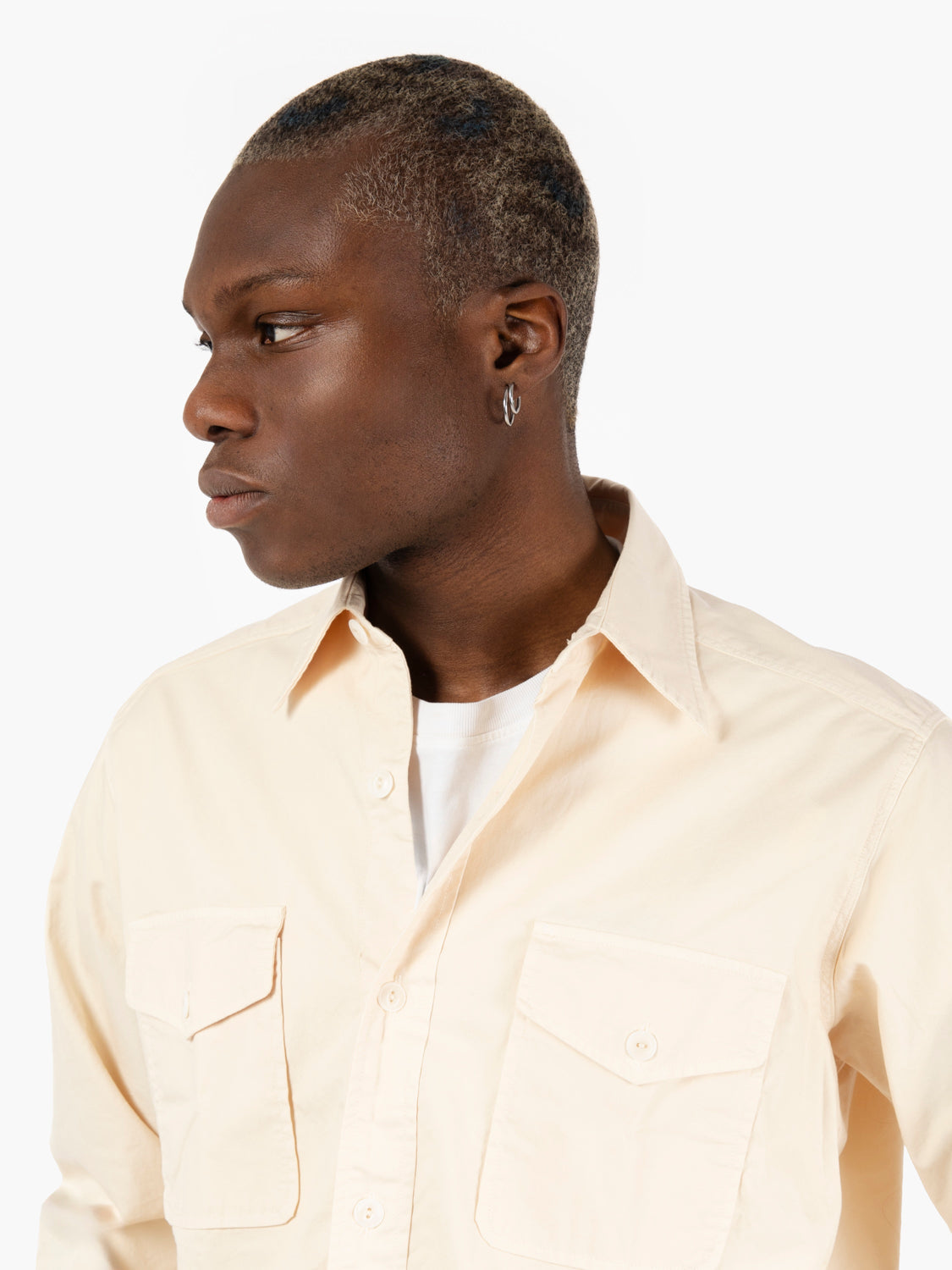 Overshirt with front pockets milk