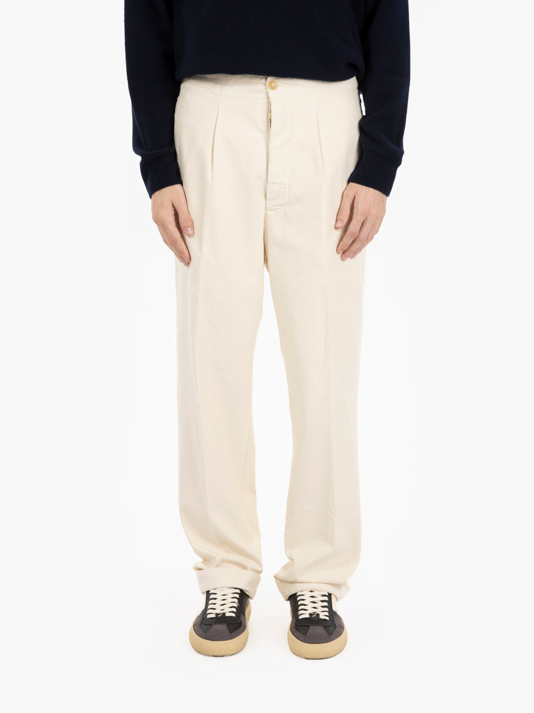Pantaloni in canvas Oklahoma off white