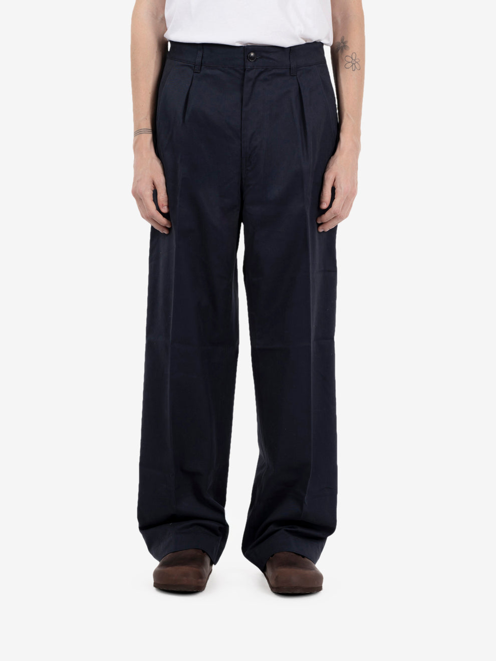 Pleated trousers blue