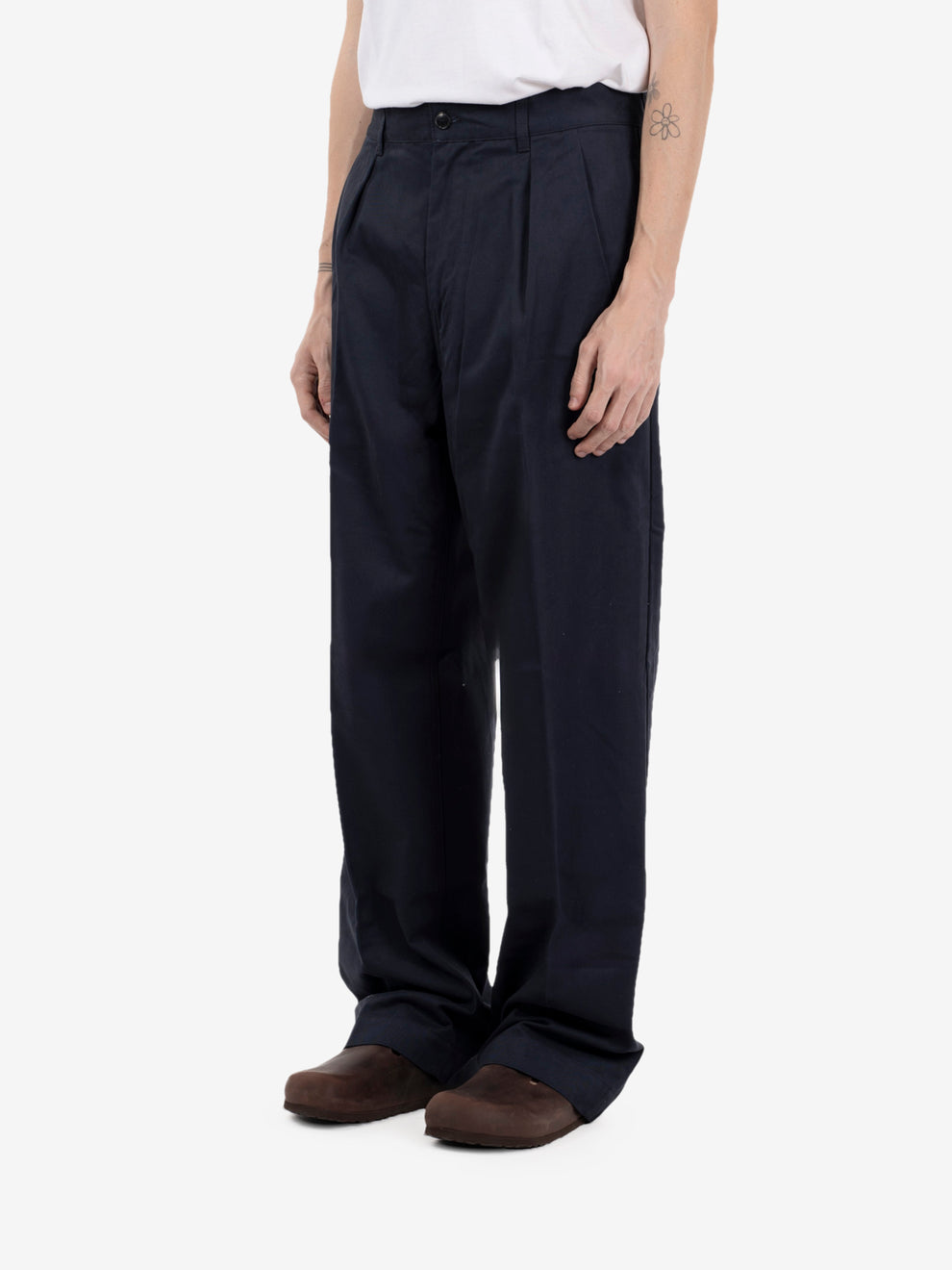 Pleated trousers blue