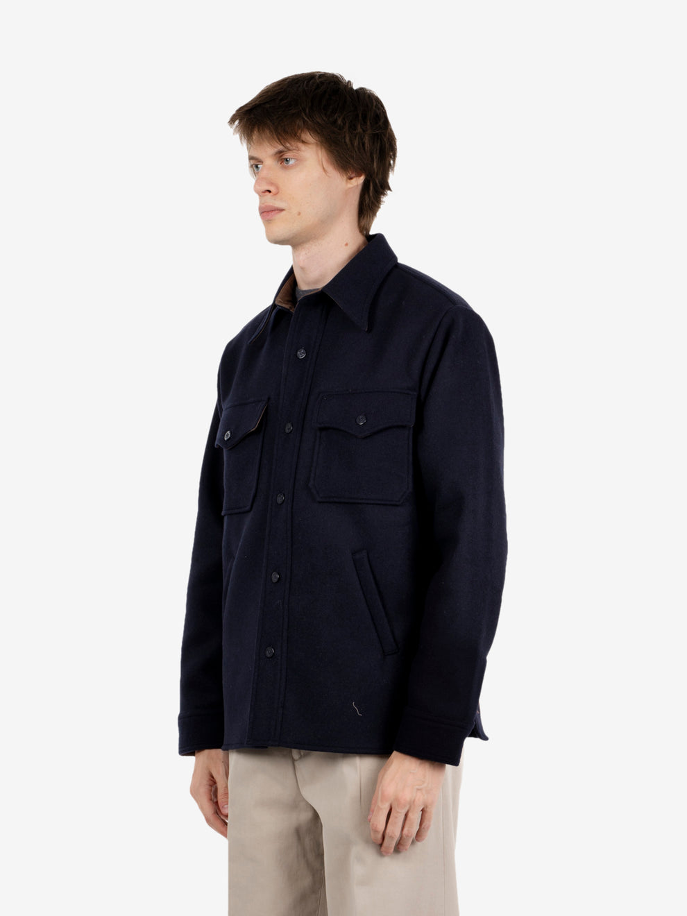 Ringo overshirt in lana blu