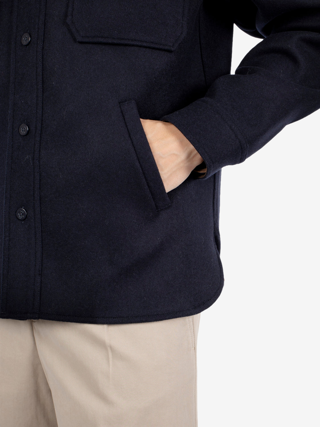 Ringo overshirt in lana blu