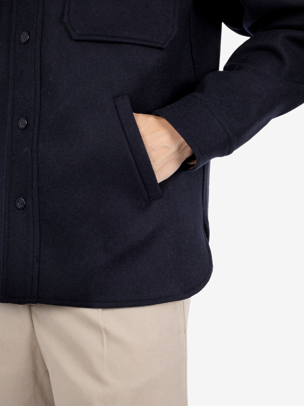 Ringo overshirt in lana blu