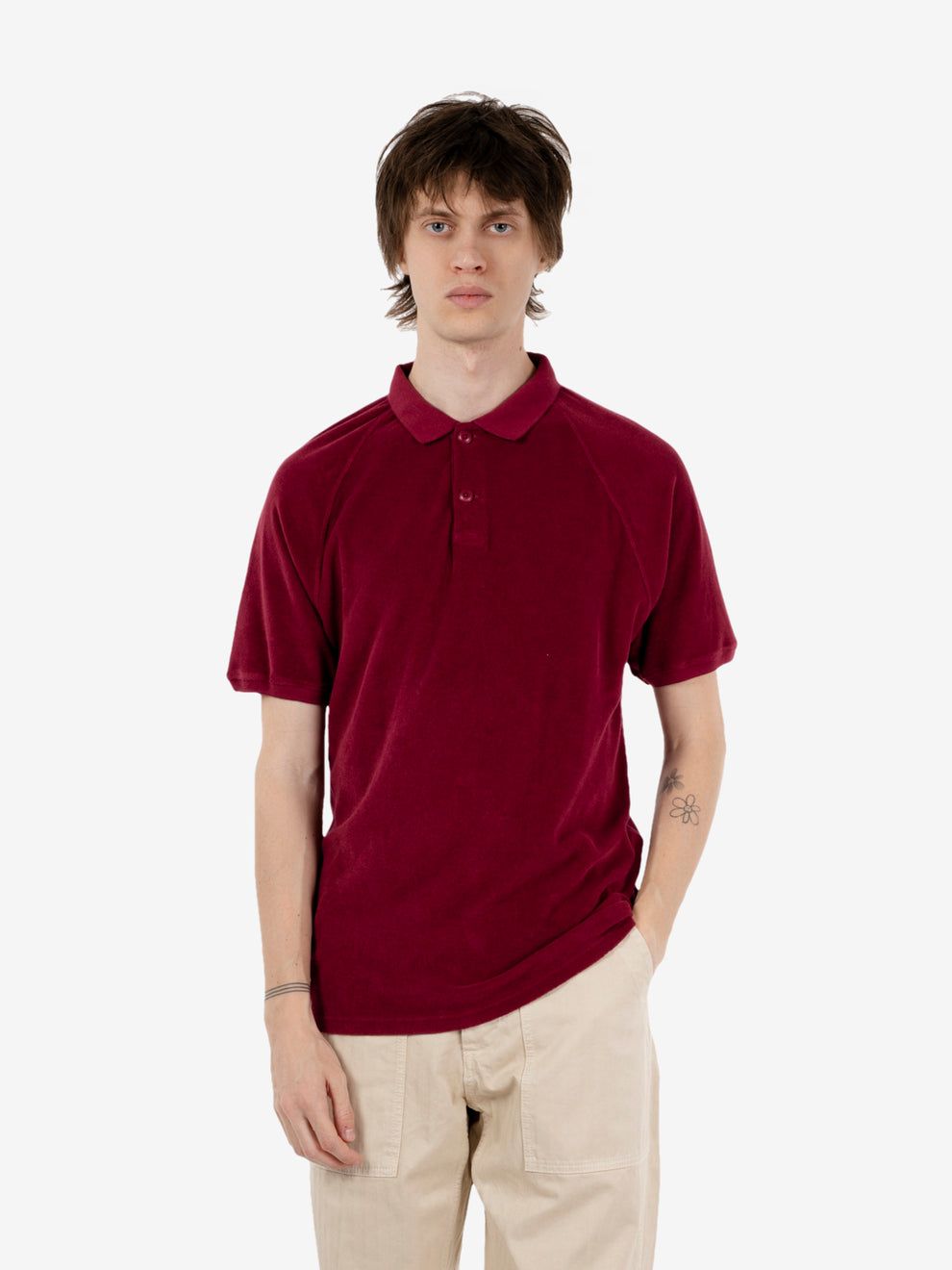 Terry jersey polo amaranto