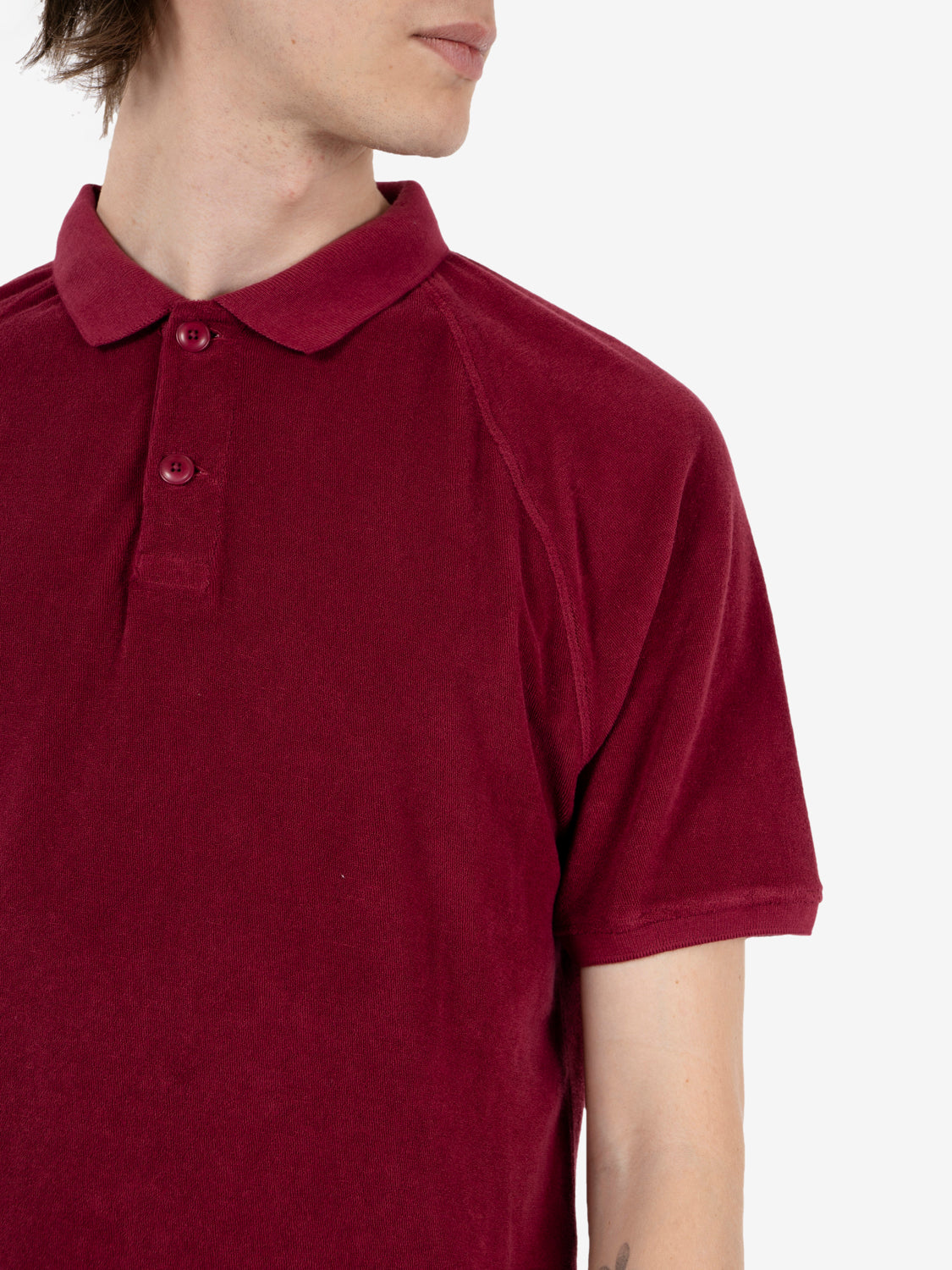 Terry jersey polo amaranto