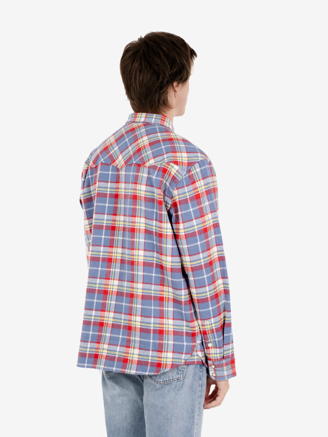 JOSH PLAID COTTON WESTERN SHIRT RED/GREY JOSH-PS006_RED/GREY