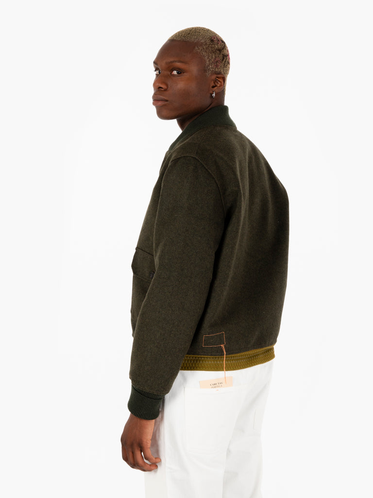 FORTELA - Twill bomber jacket army green