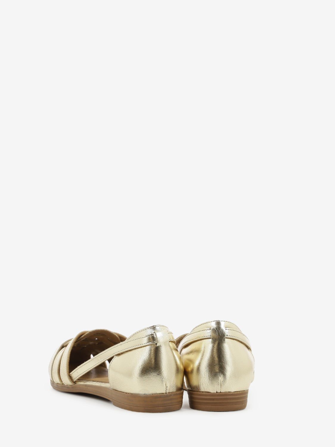 Ballerina gabbia in pelle laminata oro