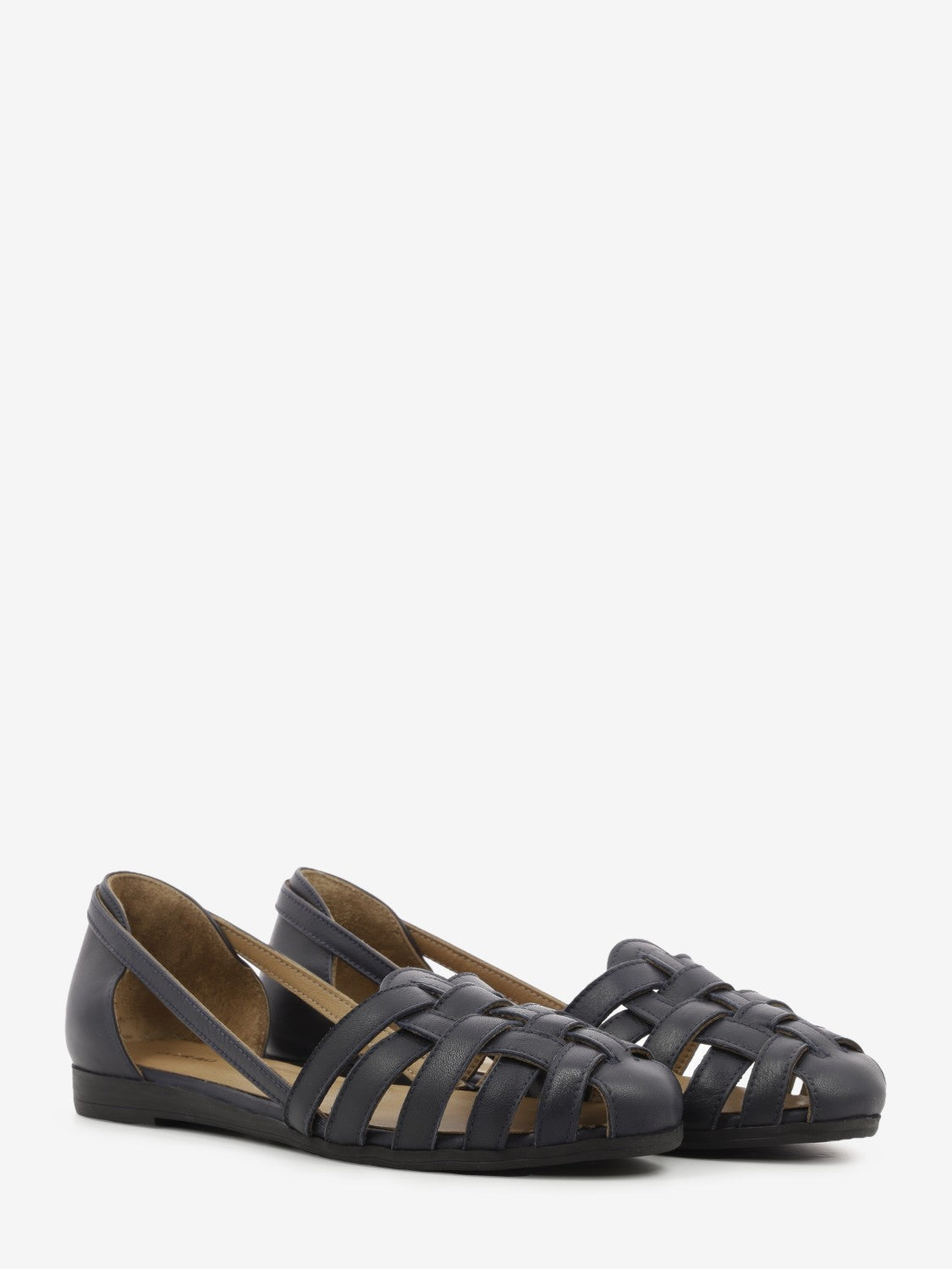 Ballerina gabbia in pelle navy