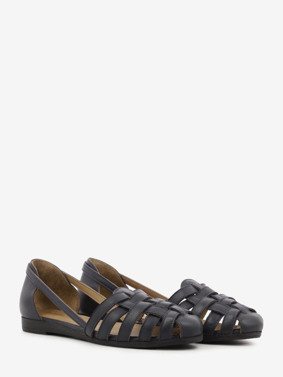 Ballerina gabbia in pelle navy