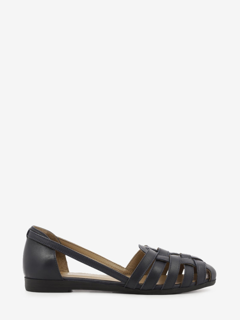 Ballerina gabbia in pelle navy