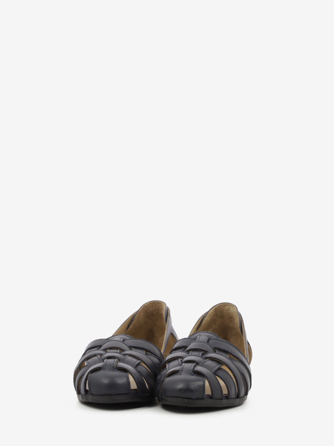 Ballerina gabbia in pelle navy