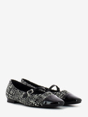 FRAU - Ballerine in tweed nero / bianco