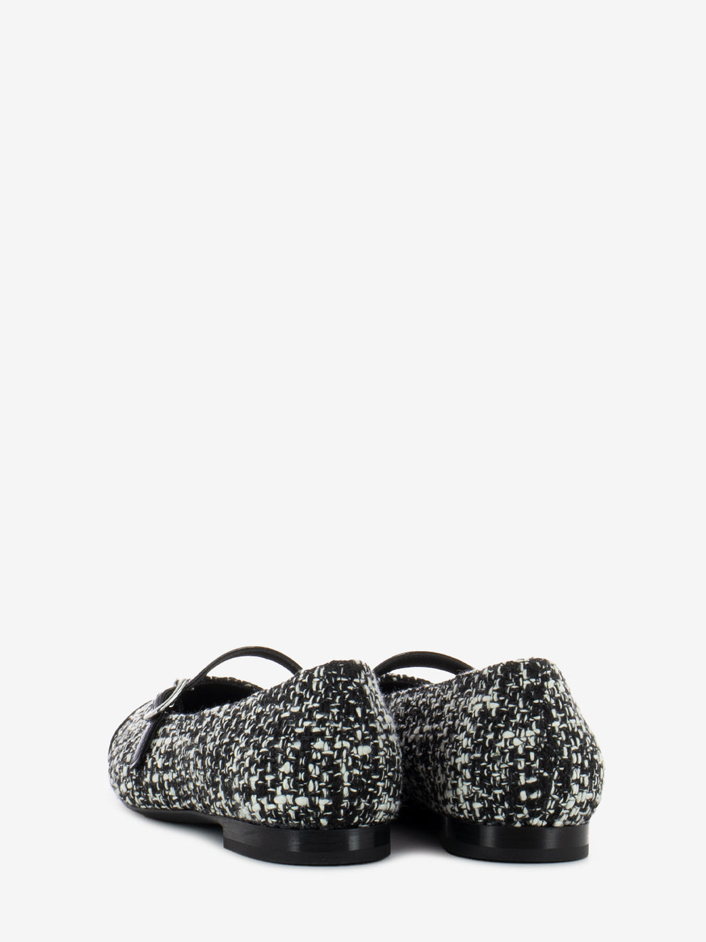 Black/white tweed ballerinas