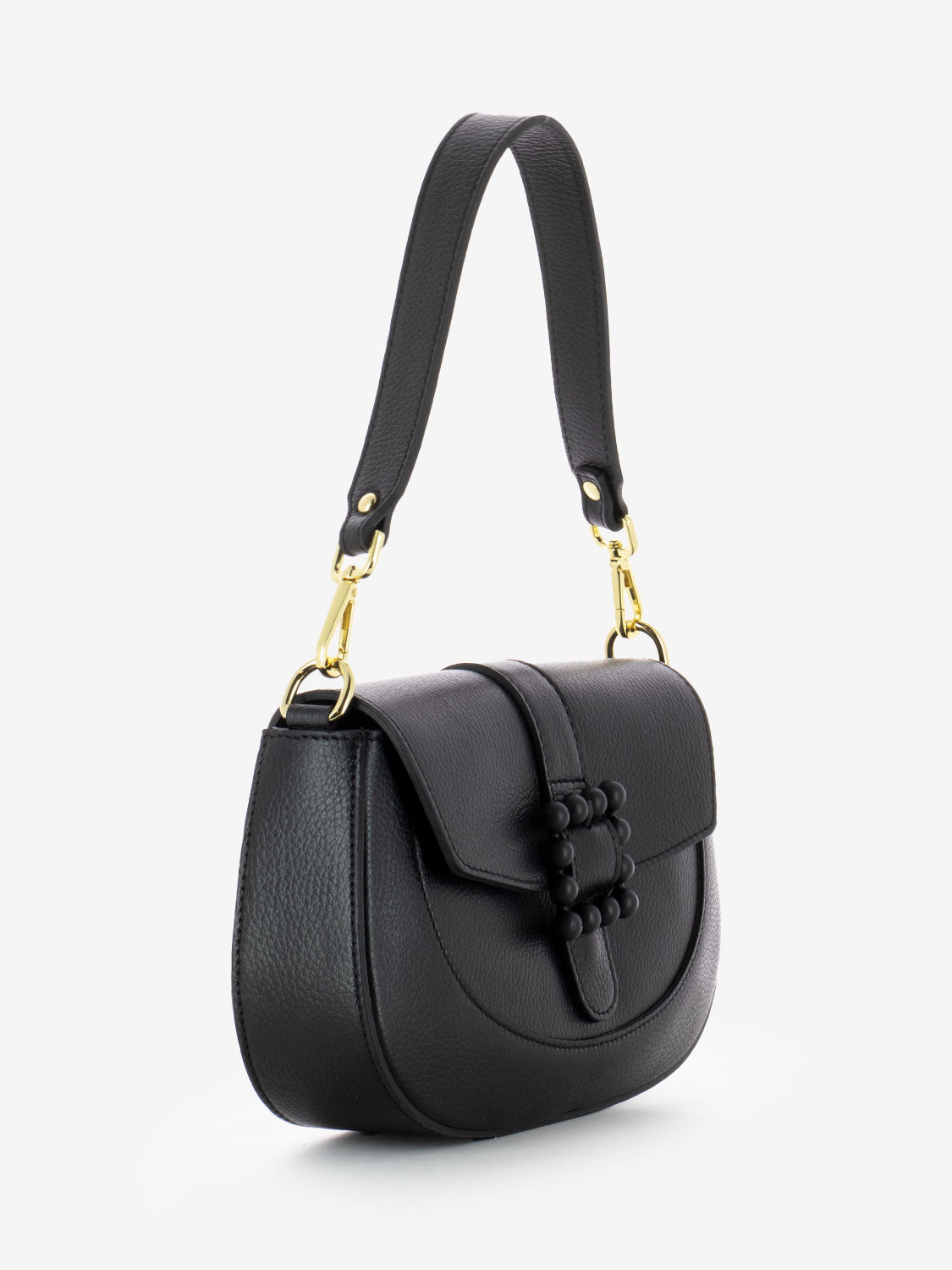 Borsa in pelle con accessorio nero