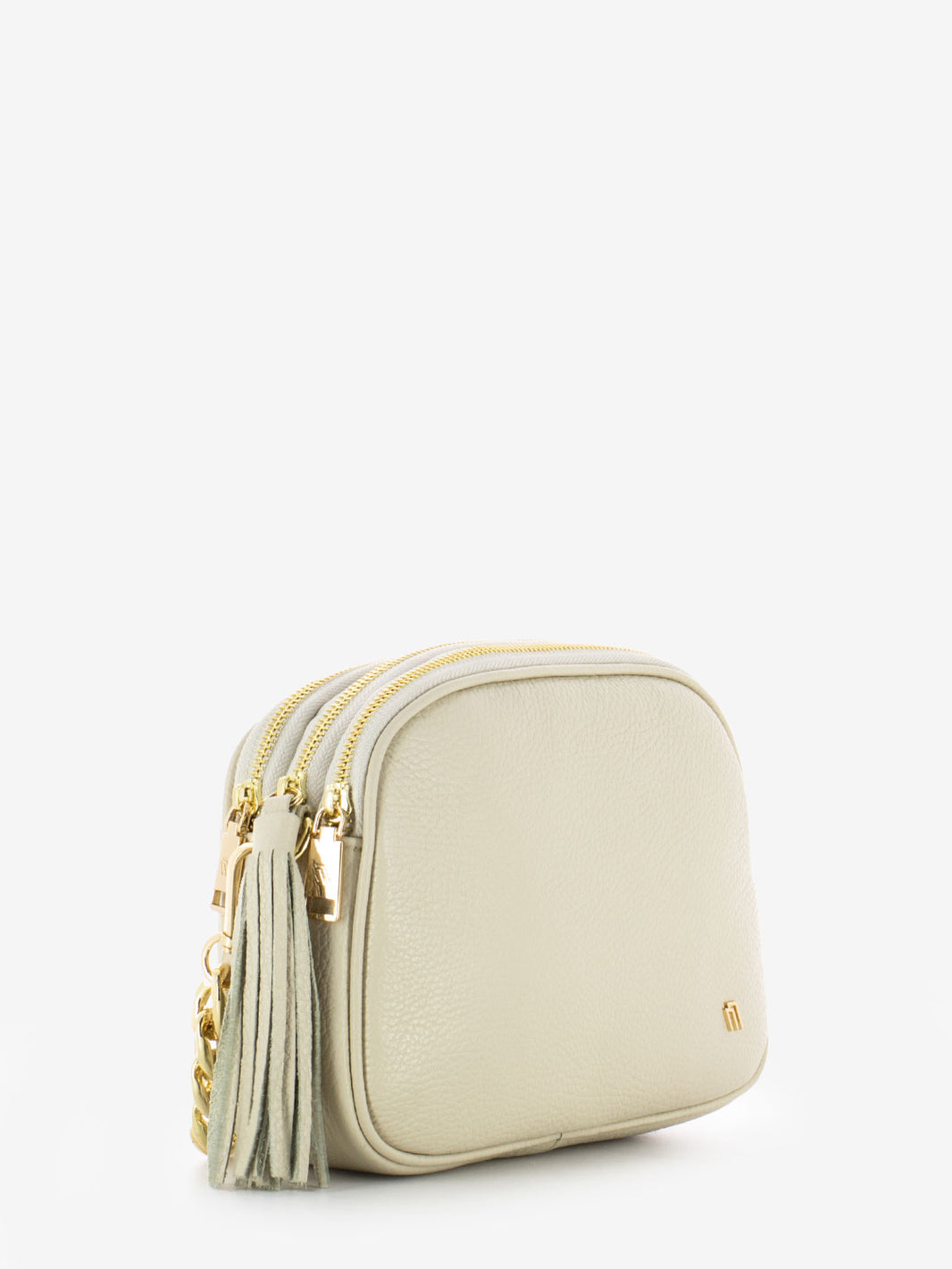 Borsa media con catena crema