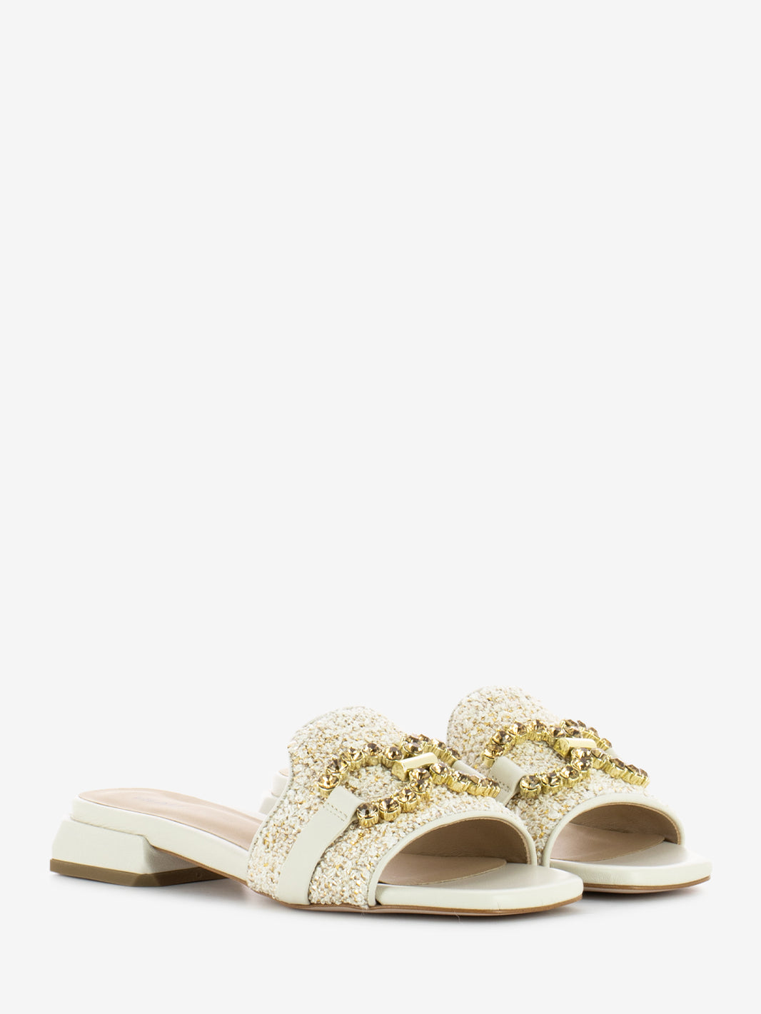Ciabatta Fancy plume panna / oro