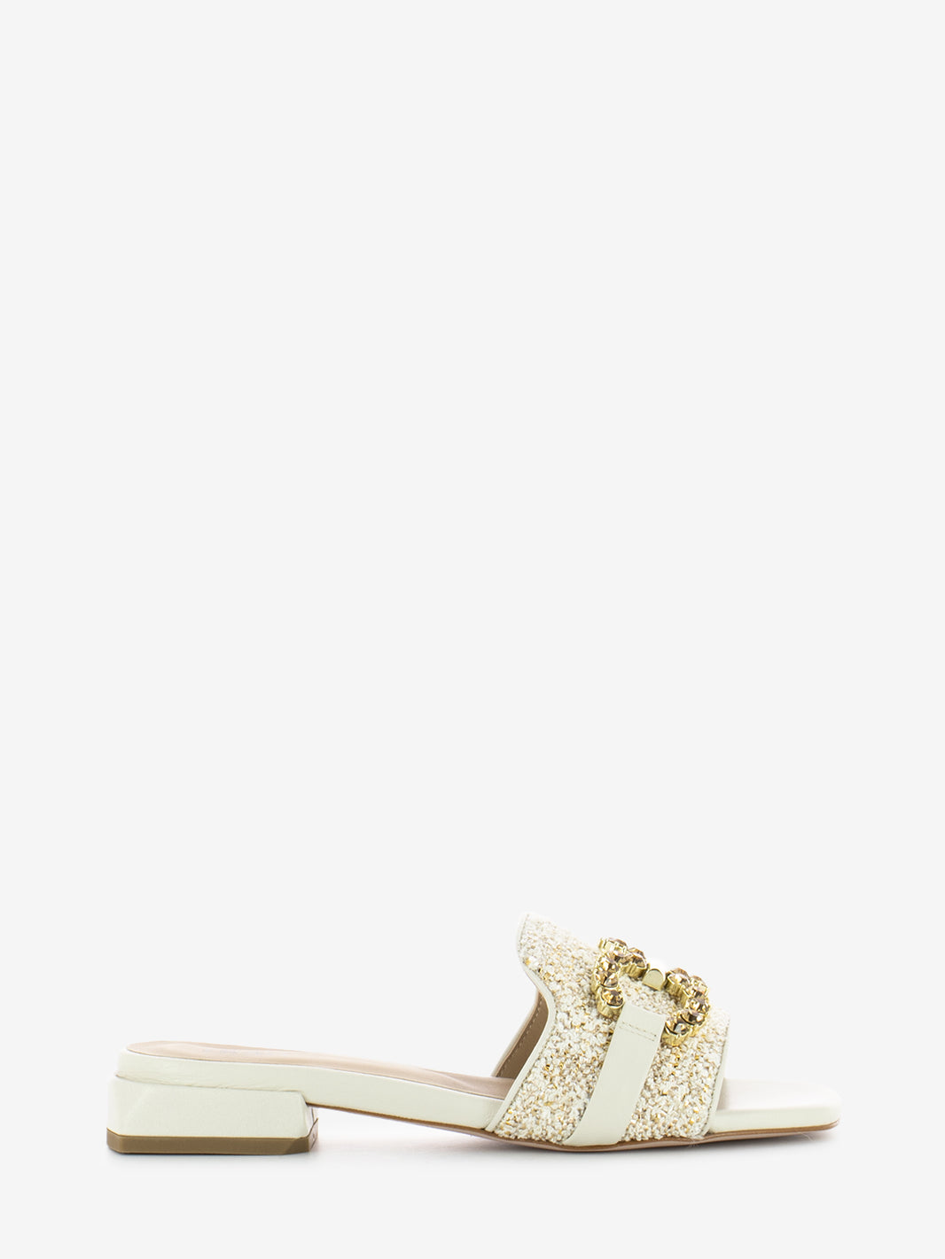 Ciabatta Fancy plume panna / oro