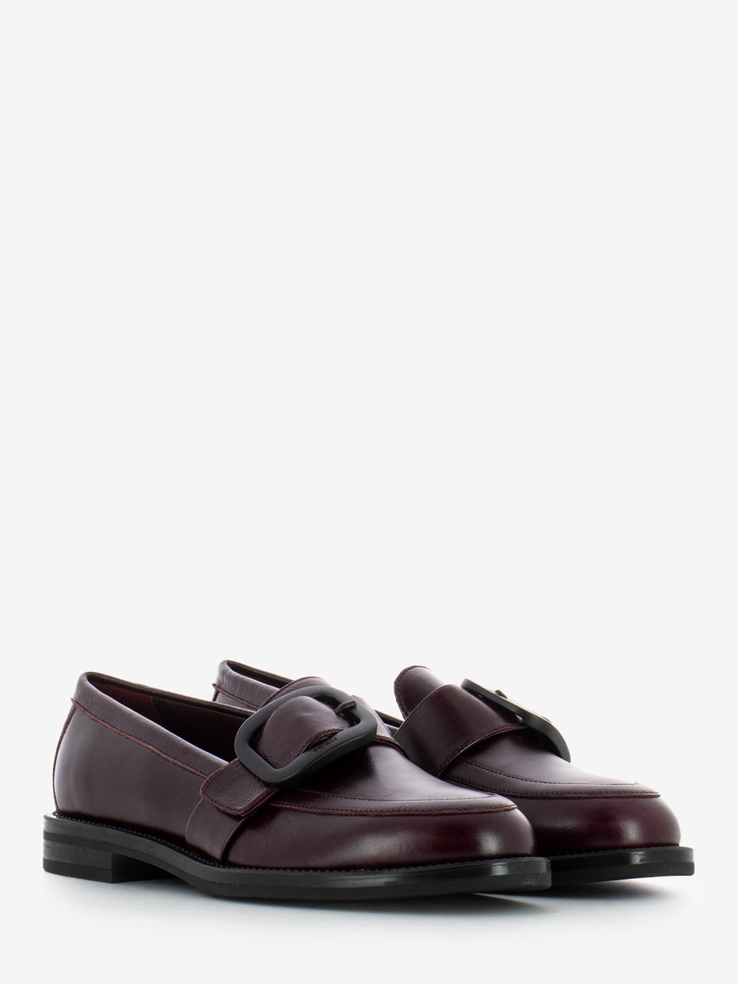 Mocassini con fibbia bordeaux
