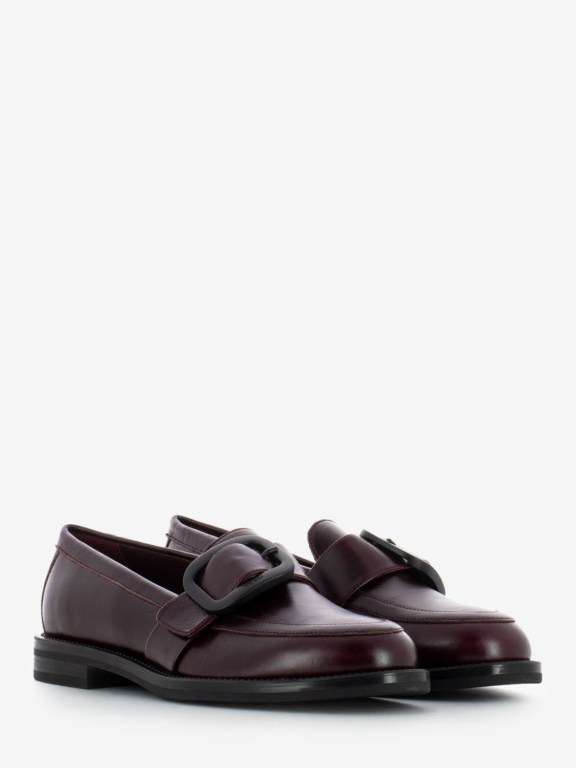 Mocassini con fibbia bordeaux