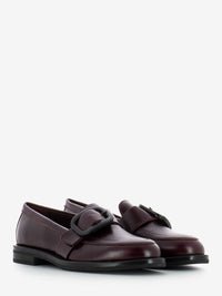 Mocassini con fibbia bordeaux