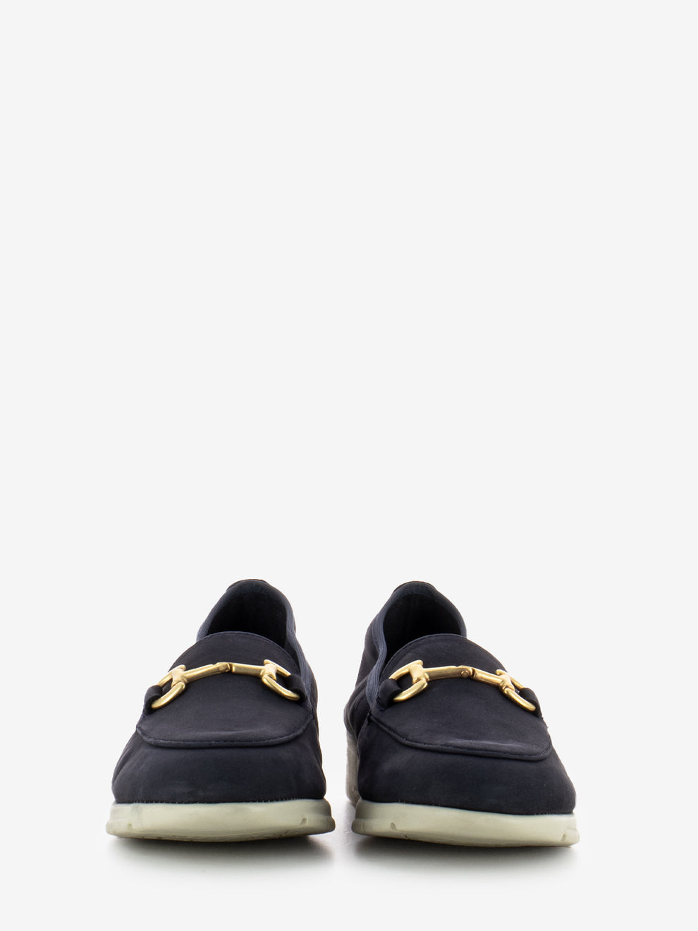 Mocassini con morsetto nabuck navy