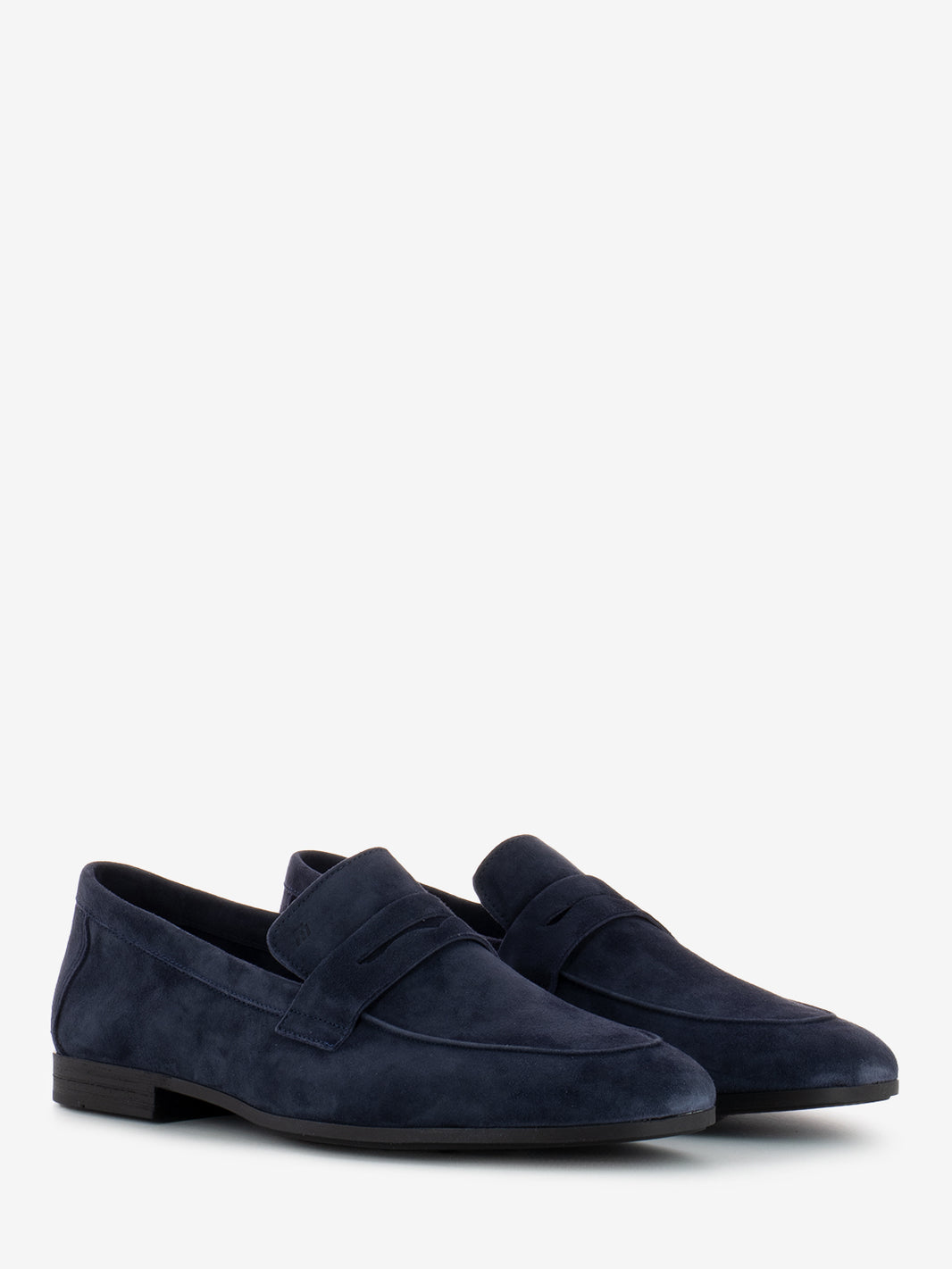 Mocassini daino blu notte