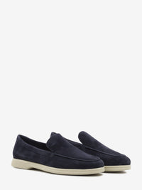 Blue suede moccasin