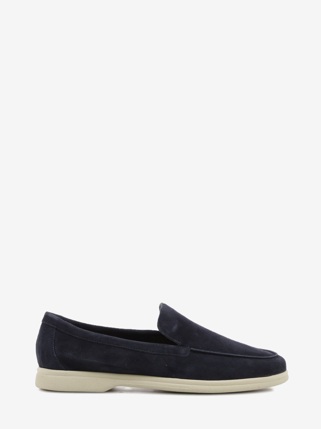 Blue suede moccasin