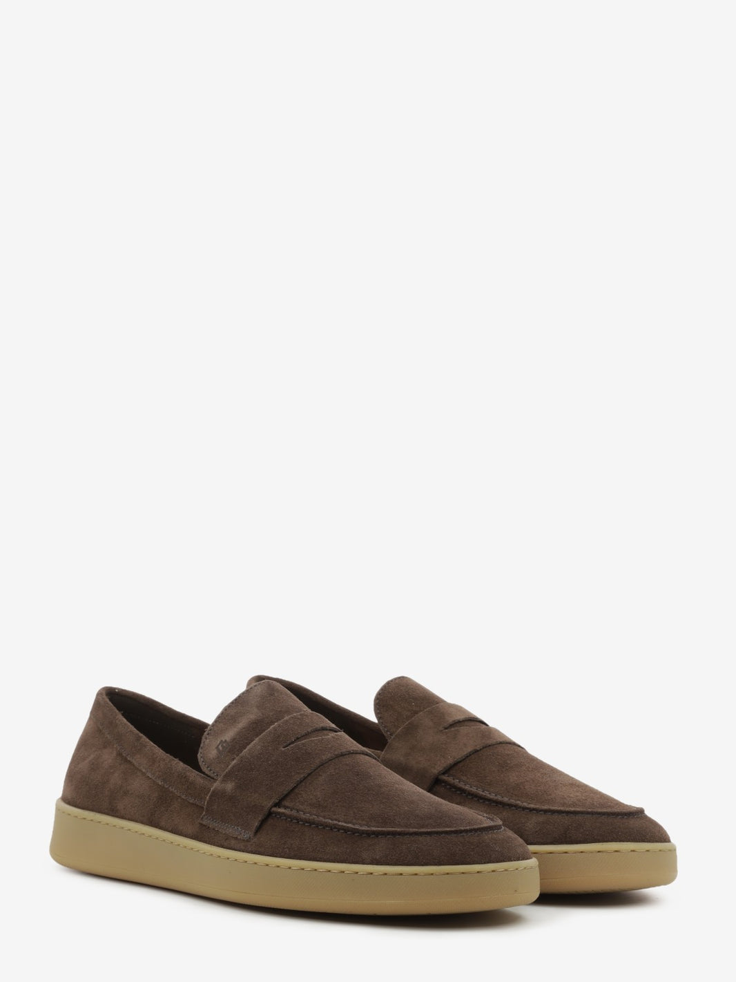 Coconut/amber suede moccasin