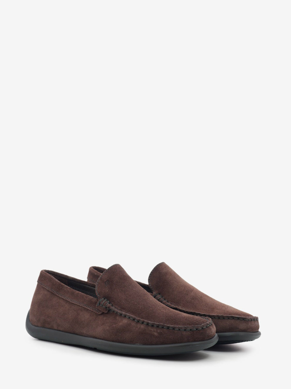 Cocoa suede loafers