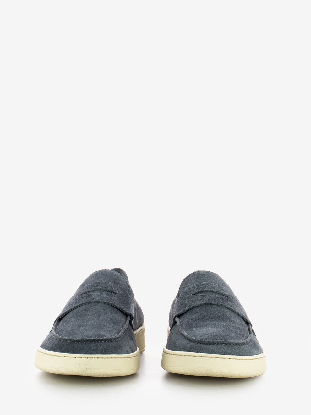 Mocassini in suede con fondo in gomma grigio