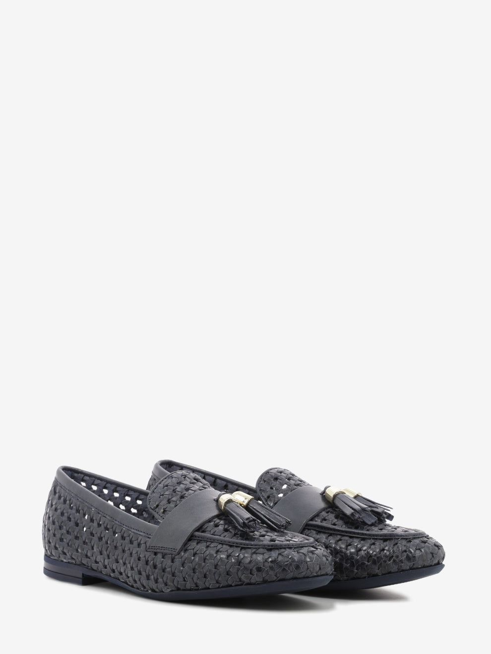 Mocassino intrecciato navy