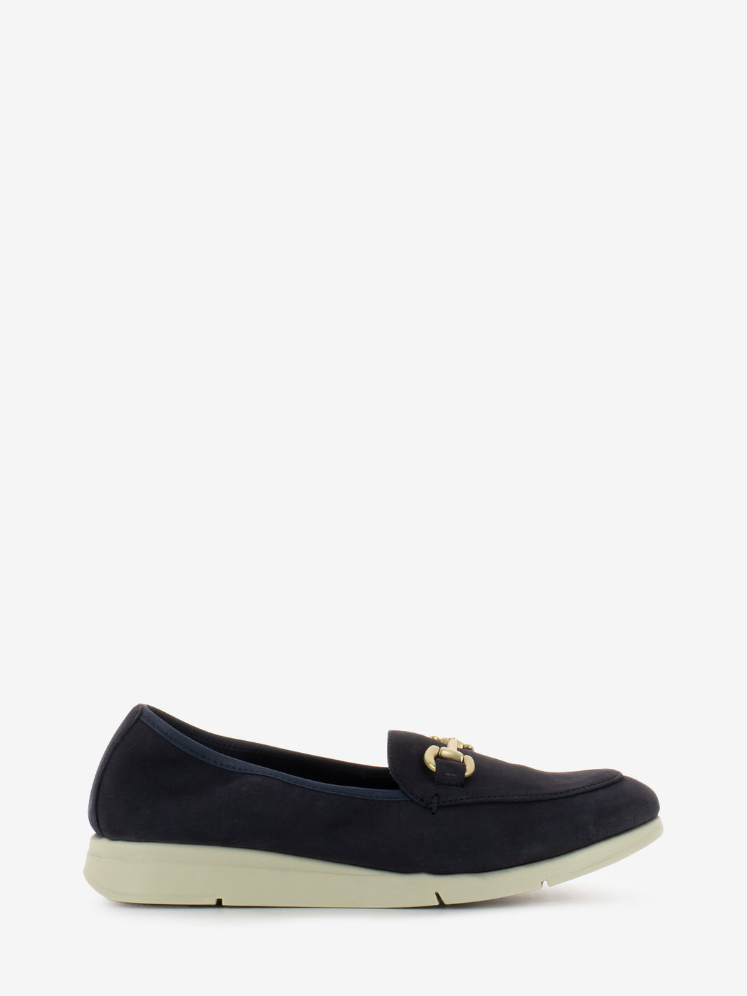 Mocassino nabuk con morsetto navy