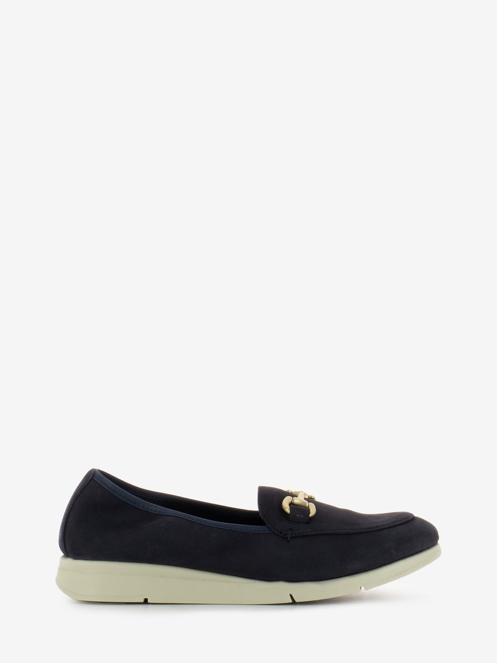 Mocassino nabuk con morsetto navy