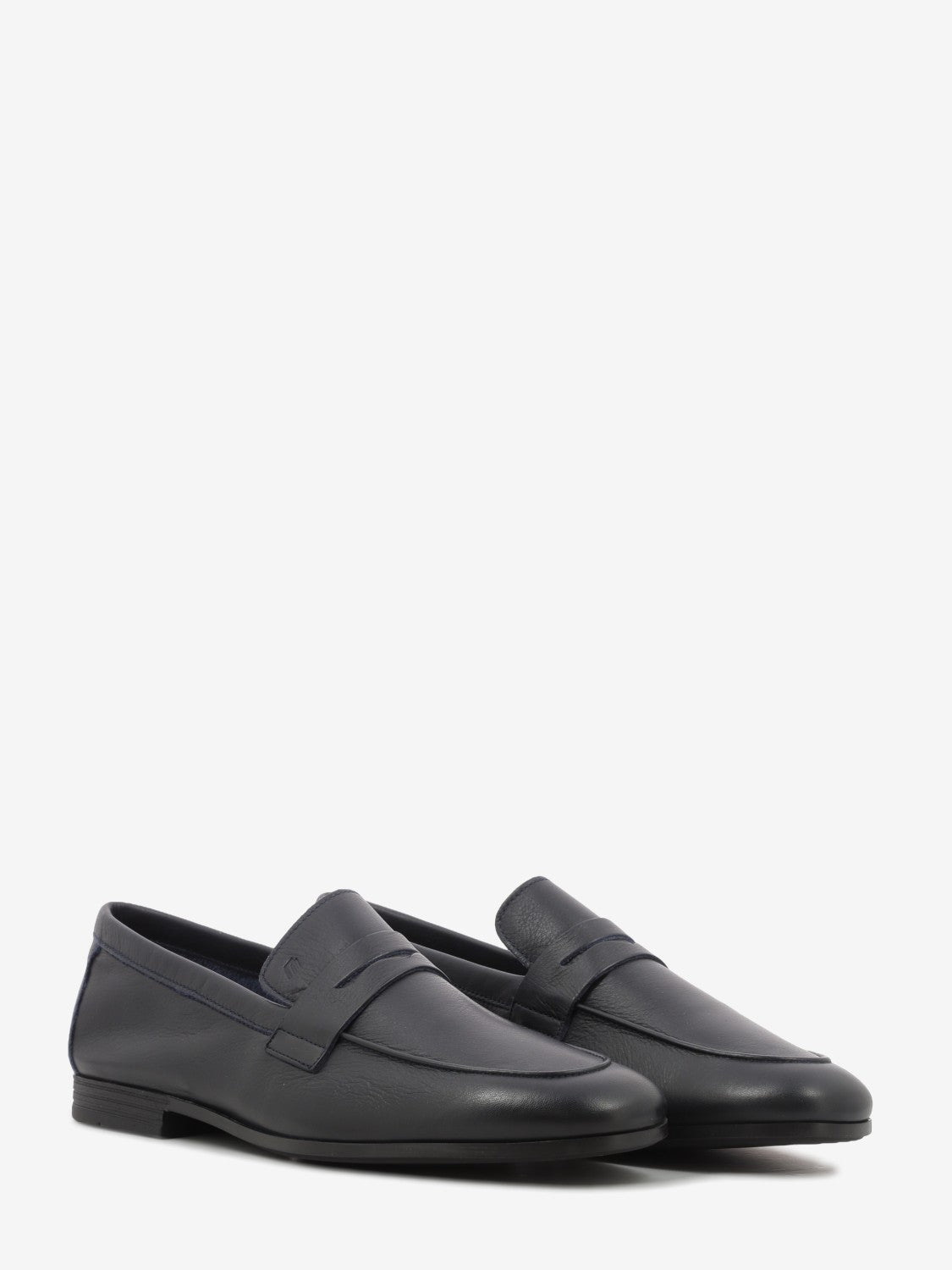 Mocassino pelle blu