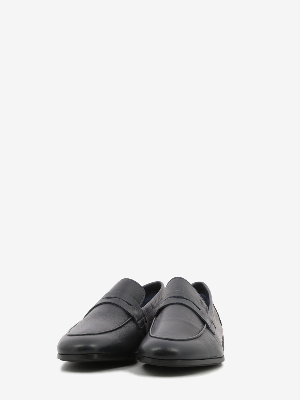Mocassino pelle blu