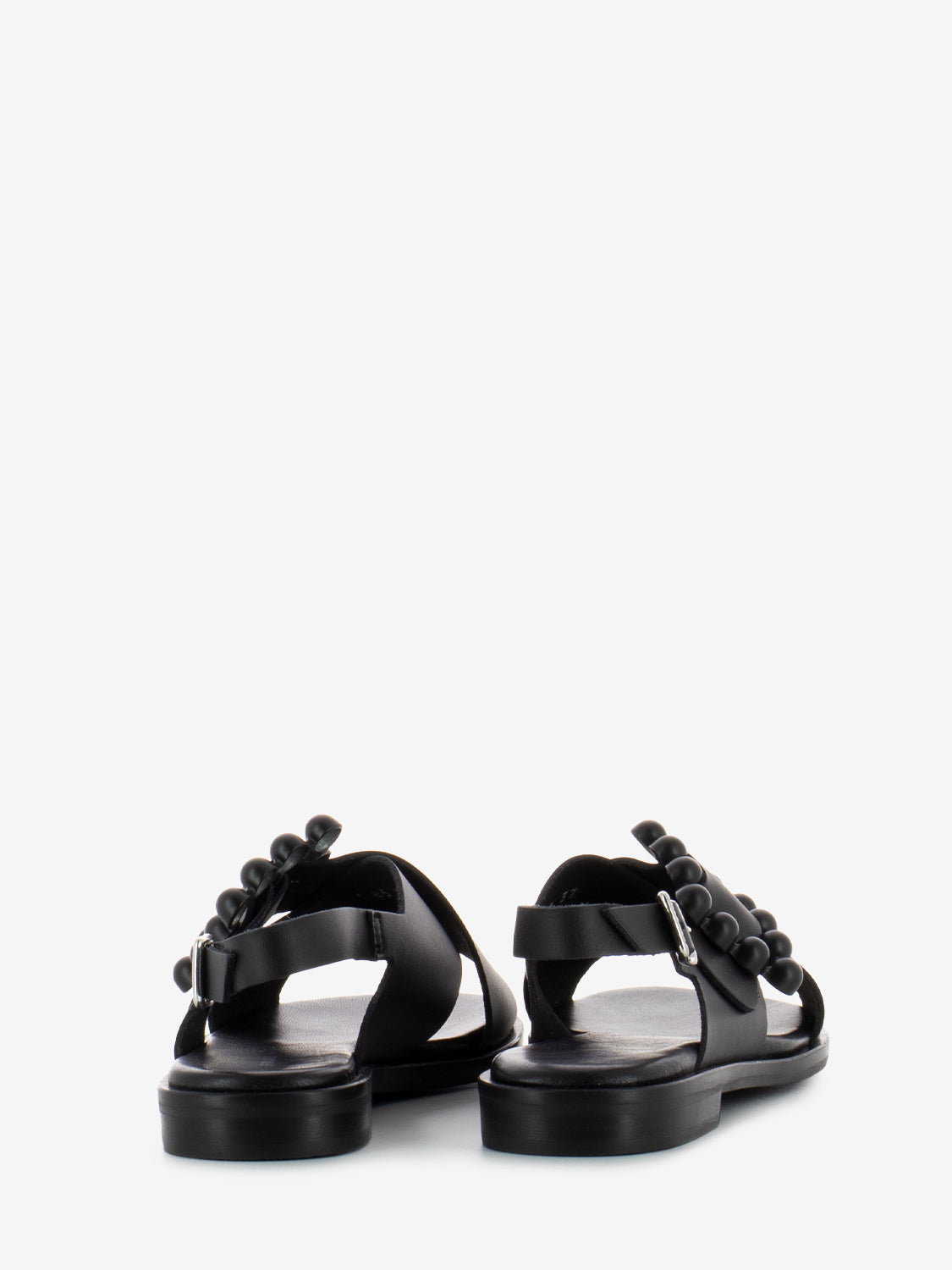 Sandali London fibbia design nero