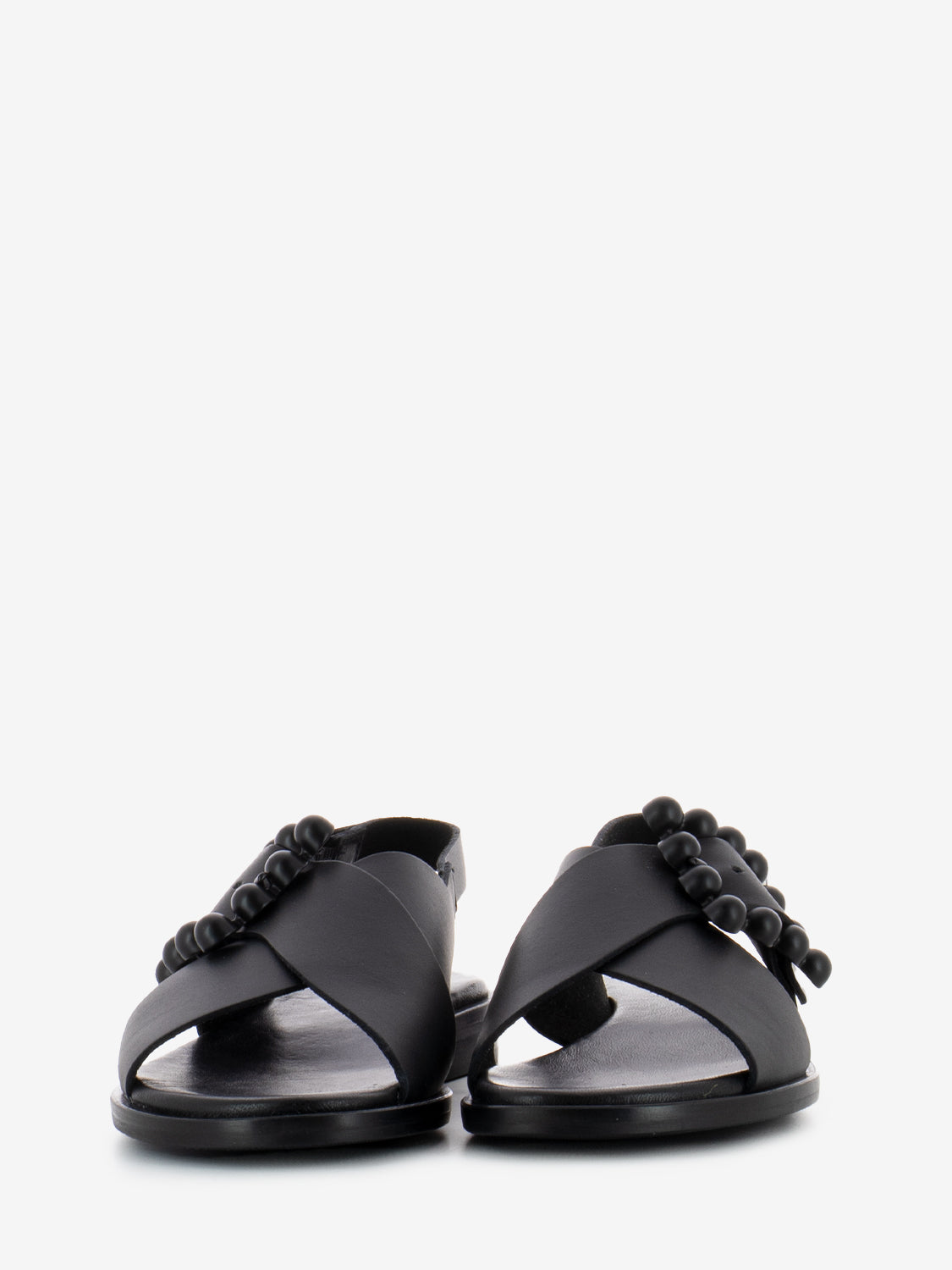 Sandali London fibbia design nero