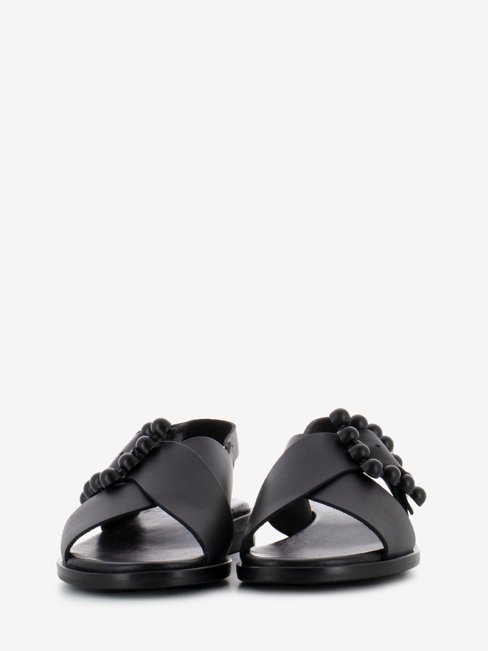 Sandali London fibbia design nero