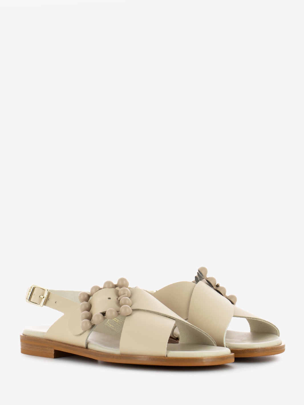 Sandali London fibbia design oyster