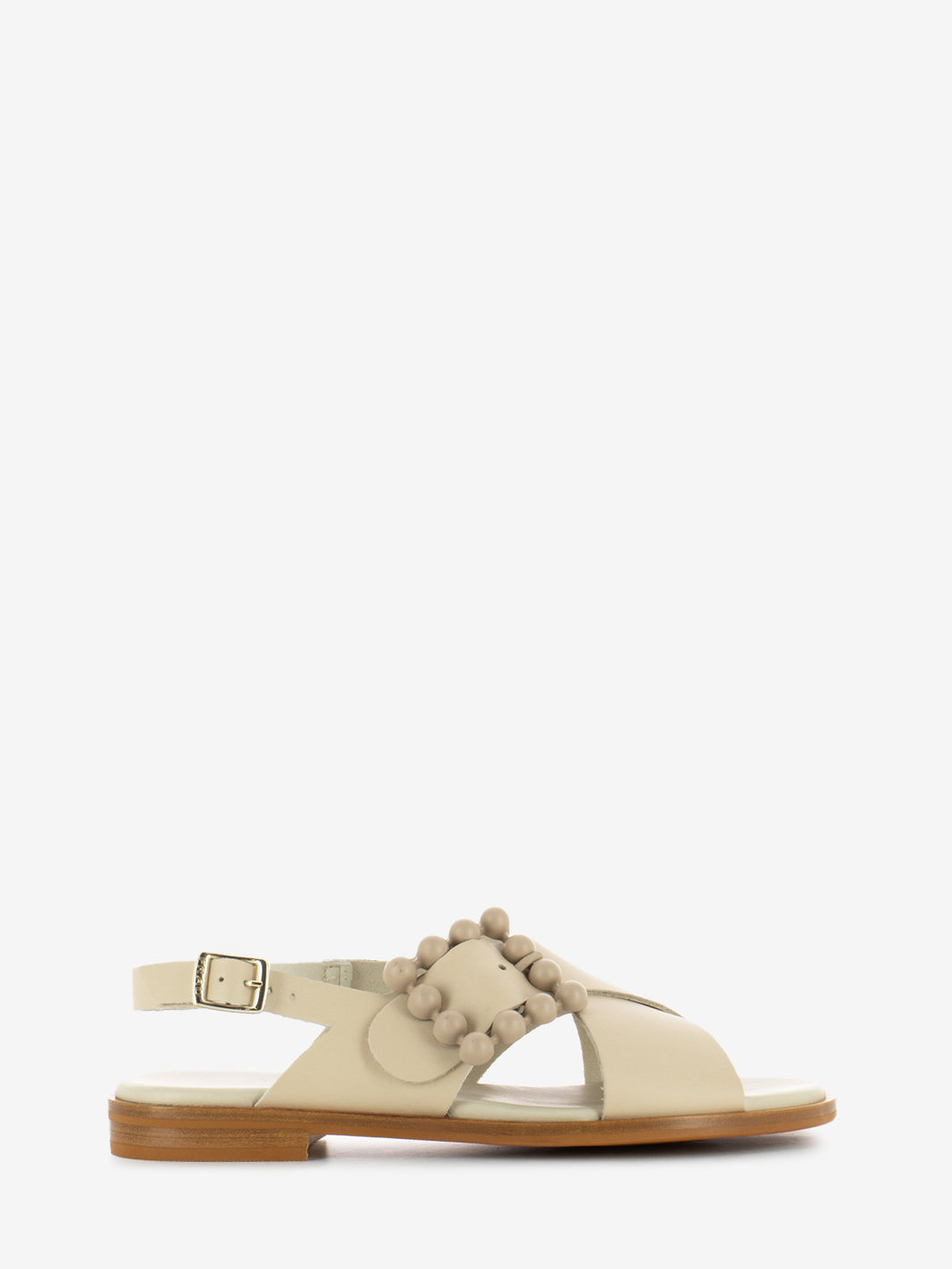 Sandali London fibbia design oyster