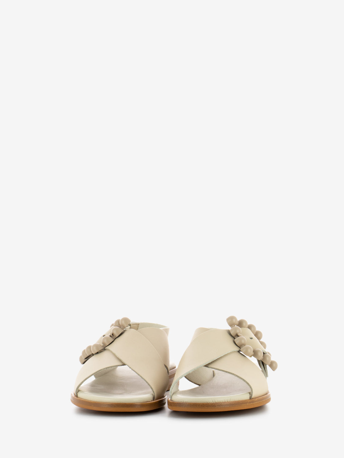 Sandali London fibbia design oyster