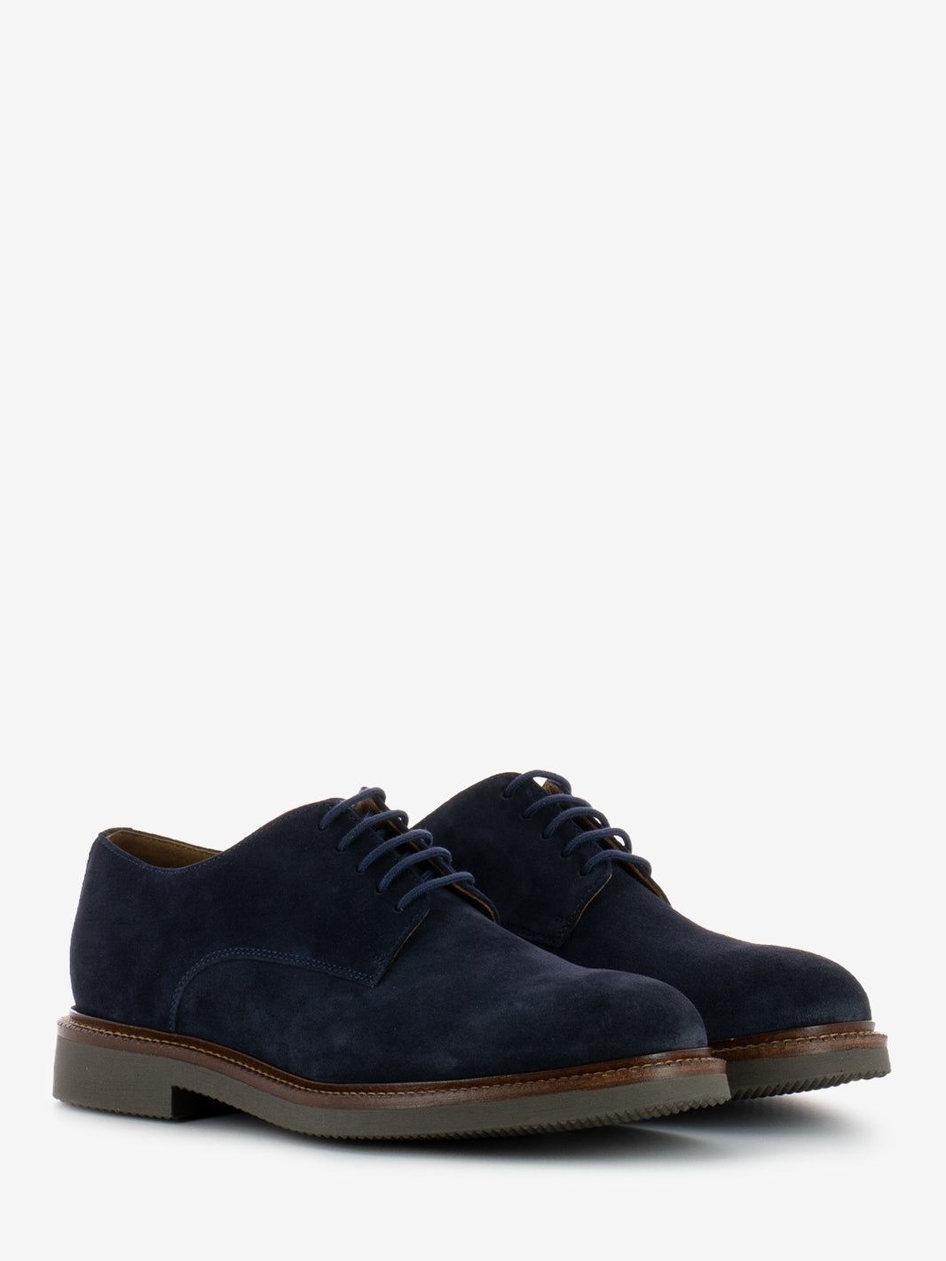 Scarpa in suede blu / tabacco