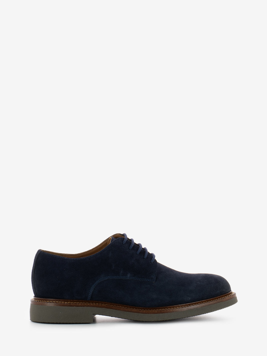 Scarpa in suede blu / tabacco